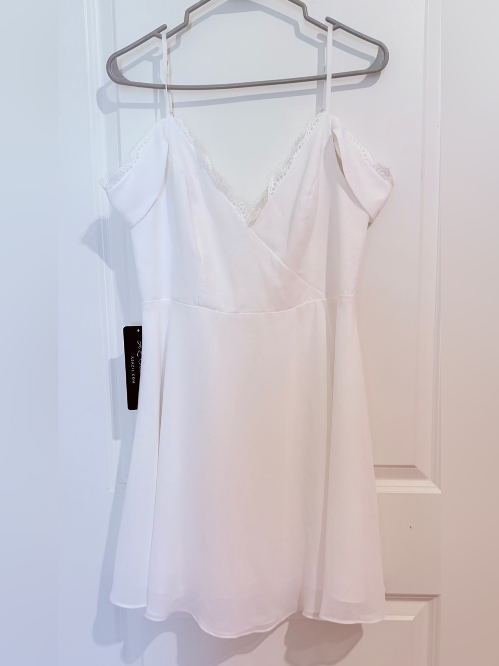 Az Occasions by Azazie Ivory Lace-Trim Slip dress